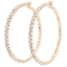 Load image into Gallery viewer, Rhinestone Circle Edge Hoop Earring
