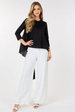 Load image into Gallery viewer, Contrast Ruffle Sleeve High Low Top Blouse
