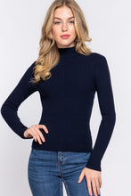 Load image into Gallery viewer, Long Slv Mock Neck Rib Sweater
