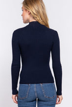 Load image into Gallery viewer, Long Slv Mock Neck Rib Sweater
