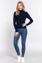Load image into Gallery viewer, Long Slv Mock Neck Rib Sweater

