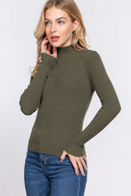 Load image into Gallery viewer, Long Slv Mock Neck Rib Sweater
