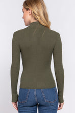 Load image into Gallery viewer, Long Slv Mock Neck Rib Sweater
