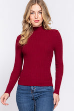 Load image into Gallery viewer, Long Slv Mock Neck Rib Sweater
