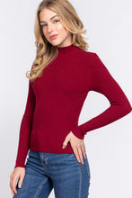 Load image into Gallery viewer, Long Slv Mock Neck Rib Sweater
