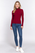 Load image into Gallery viewer, Long Slv Mock Neck Rib Sweater
