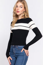 Load image into Gallery viewer, Long Slv Stripe Rib Sweater
