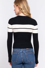 Load image into Gallery viewer, Long Slv Stripe Rib Sweater
