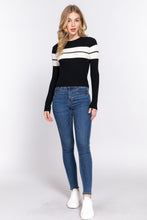 Load image into Gallery viewer, Long Slv Stripe Rib Sweater
