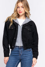 Load image into Gallery viewer, Long Slv Hoodie Corduroy Jacket
