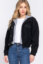 Load image into Gallery viewer, Long Slv Hoodie Corduroy Jacket
