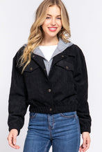 Load image into Gallery viewer, Long Slv Hoodie Corduroy Jacket
