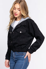 Load image into Gallery viewer, Long Slv Hoodie Corduroy Jacket
