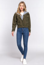 Load image into Gallery viewer, Long Slv Hoodie Corduroy Jacket
