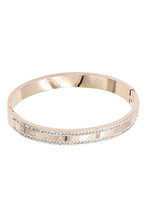 Load image into Gallery viewer, Roman Numerals Crystal Edge Metal Bangle
