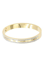 Load image into Gallery viewer, Roman Numerals Crystal Edge Metal Bangle
