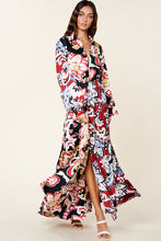 Load image into Gallery viewer, Color Block Printed V Neck Dress
