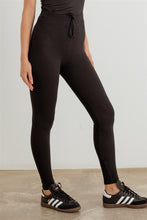 Load image into Gallery viewer, Ribbed High Waist Drawstring Leggings
