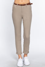 Load image into Gallery viewer, Cotton-span Twill Belted Long Pants
