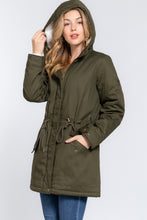 Load image into Gallery viewer, Fleece Lined Fur Hoodie Utility Jacket
