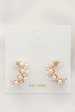 Load image into Gallery viewer, Pearl Bead Open Circle Earring
