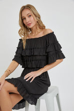 Load image into Gallery viewer, Off Shoulder Ruffle Dress
