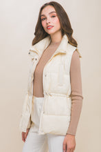 Load image into Gallery viewer, Zip Up Button Puffer Vest With Waist Toggles
