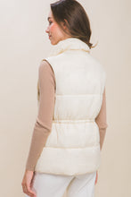 Load image into Gallery viewer, Zip Up Button Puffer Vest With Waist Toggles
