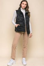 Load image into Gallery viewer, Zip Up Button Puffer Vest With Waist Toggles
